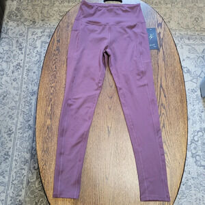 0 to 5 Brand Yoga Active Full Length Hi-Rise Purple Leggings Size Women's Small